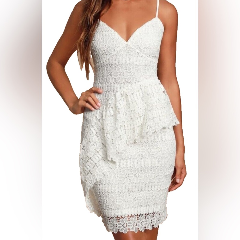 Lulus McKenzie Lace Ruffled Dress - Picture 1 of 8